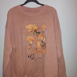 Pacsun Orange Butterfly Crew Neck Sweatshirt